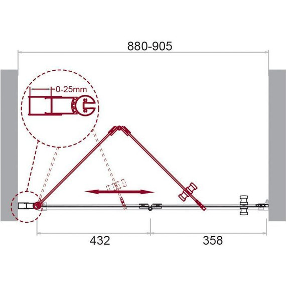 Душевая дверь BelBagno 90 см ALBANO-BS-12-90-C-Cr, хром/прозрачное фото 9