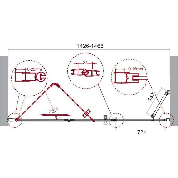 Душевая дверь BelBagno 150 см ALBANO-BS-13-80+70-C-Cr, хром/прозрачное фото 9