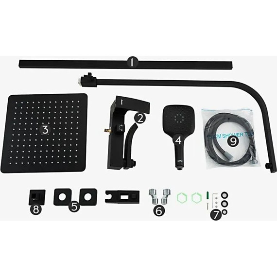 Душевая стойка Gappo G2407-6, черный - 8 Душевая стойка Gappo G2407-6, черный фото 8