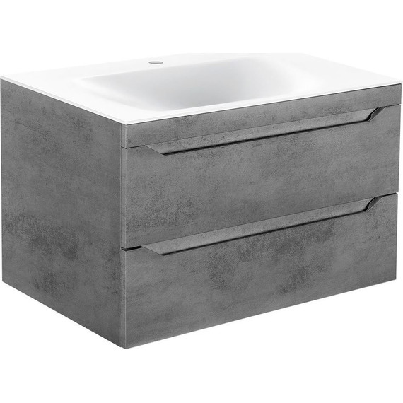 Тумба подвесная с раковиной Vincea Fine 80 см VMC-2F800BT, бетон фото 2