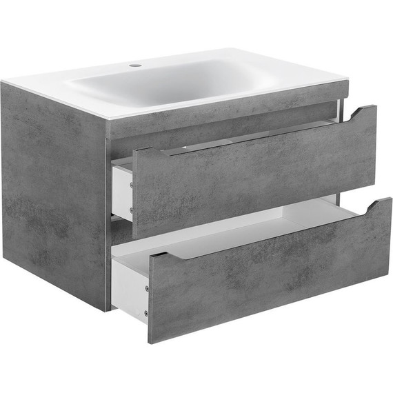 Тумба подвесная с раковиной Vincea Fine 80 см VMC-2F800BT, бетон фото 3