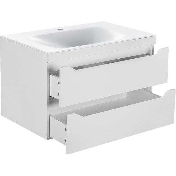 Тумба подвесная с раковиной Vincea Fine 80 см VMC-2F800GW, белый глянец фото 3