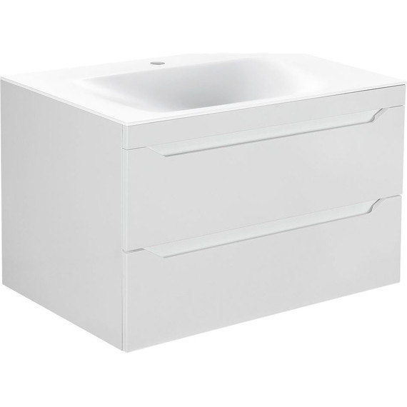 Тумба подвесная с раковиной Vincea Fine 80 см VMC-2F800GW, белый глянец фото 4