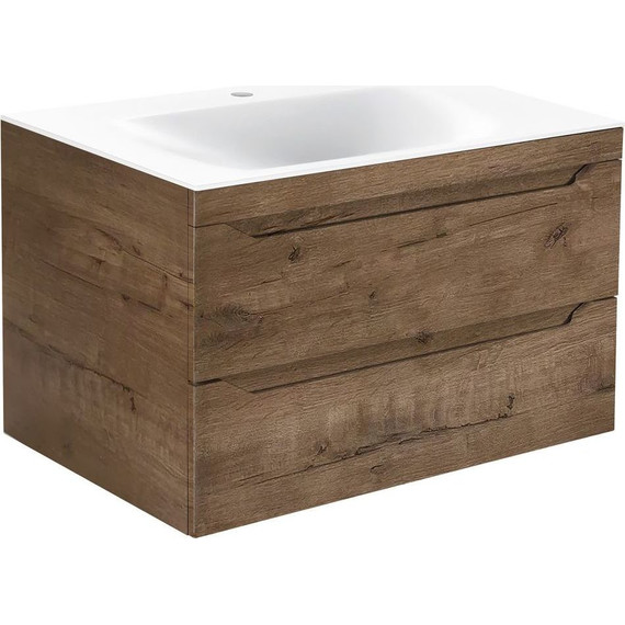 Тумба подвесная с раковиной Vincea Fine 80 см VMC-2F800VO, дуб винтаж фото 2