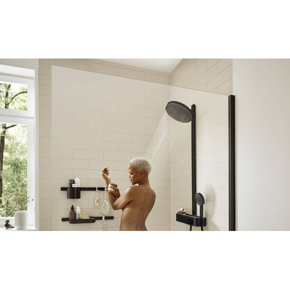Душевая стойка с термостатом Hansgrohe Pulsify S Showerpipe 260 2jet 24240670, черный матовый - 4 Душевая стойка с термостатом Hansgrohe Pulsify S Showerpipe 260 2jet 24240670, черный матовый фото 4