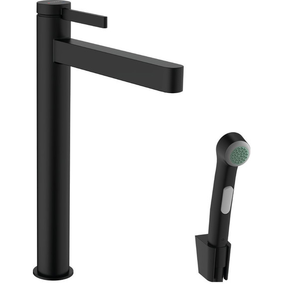 Смеситель для раковины высокий с лейкой для биде Hansgrohe Finoris 76220670, черный матовый фото 