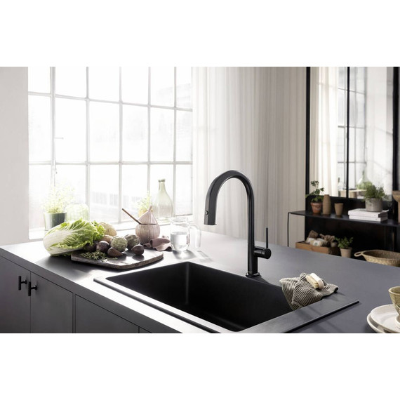 Смеситель для кухни Hansgrohe Aqittura M91 FilterSystem 210 76803670, черный матовый фото 2