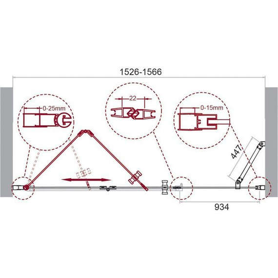 Душевая дверь BelBagno 160 см ALBANO-BS-13-100+60-C-Cr, хром/прозрачное фото 9