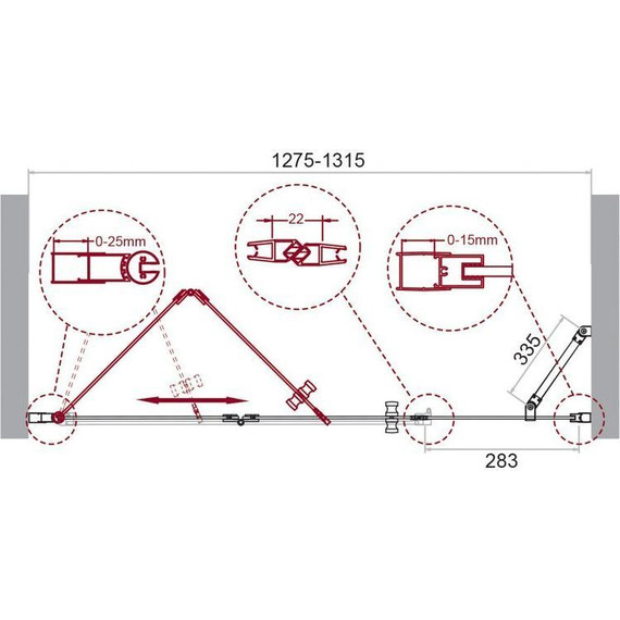 Душевая дверь BelBagno 130 см ALBANO-BS-13-30+100-C-Cr, хром/прозрачное - 9 Душевая дверь BelBagno 130 см ALBANO-BS-13-30+100-C-Cr, хром/прозрачное фото 9
