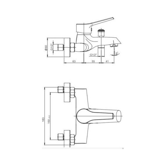 Набор смесителей 3 в 1 для ванны с коротким изливом Paini Messina MECRSET3 фото 4