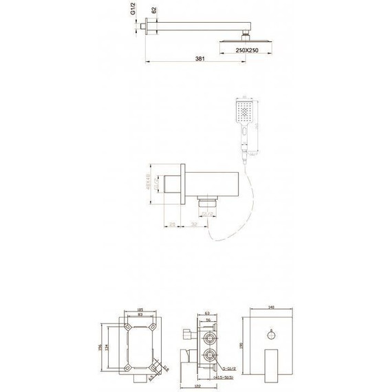 Душевая система для душа BelBagno ROM-DSET-CRM - 2 Душевая система для душа BelBagno ROM-DSET-CRM фото 2