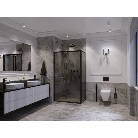 Душевое ограждение Ambassador Forsa 130x90 см 17022219ABB-90ABB, чёрный/тонированное фото 3