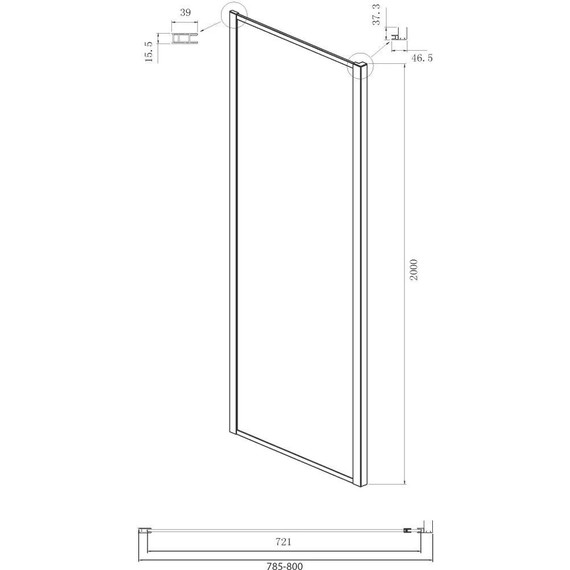Душевое ограждение Ambassador Forsa 110x80 см 17022217ABB-80ABB, чёрный/тонированное фото 8