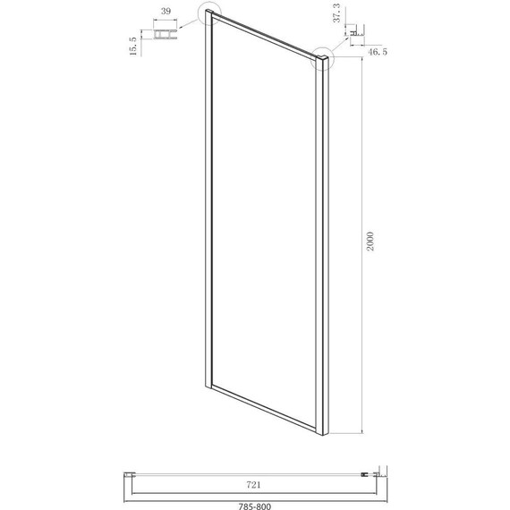 Душевое ограждение Ambassador Forsa 160x80 см 17022222ABB-80ABB, чёрный/тонированное фото 8