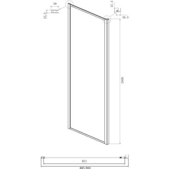 Душевое ограждение Ambassador Forsa 100x90 см 17022216ABB-90ABB, чёрный/тонированное фото 8