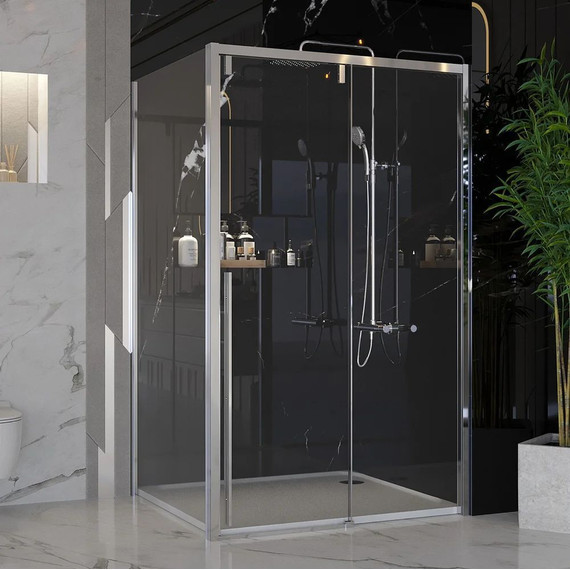 Душевое ограждение Ambassador Intense 120x110 см 110021101IX-110IX (стекло 8 мм) хром/прозрачное фото 2