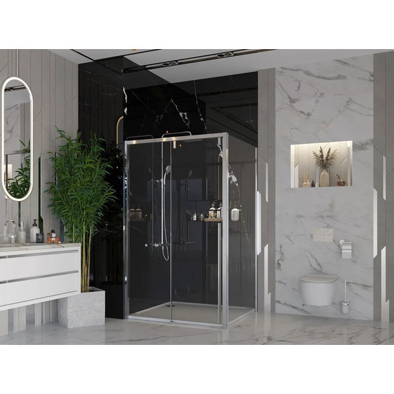 Душевое ограждение Ambassador Intense 120x80 см 110021101IX-80IX (стекло 8 мм) хром/прозрачное фото 3