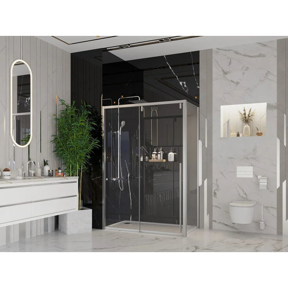 Душевое ограждение Ambassador Intense 150x110 см 110021104IX-110IX (стекло 8 мм) хром/прозрачное фото 3