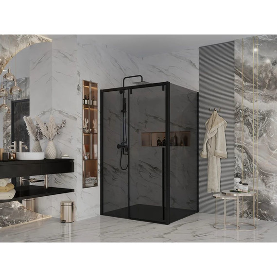 Душевое ограждение Ambassador Intense 130x110 см 110022202IBB-110IBB (стекло 8 мм) чёрный/тонированное фото 2