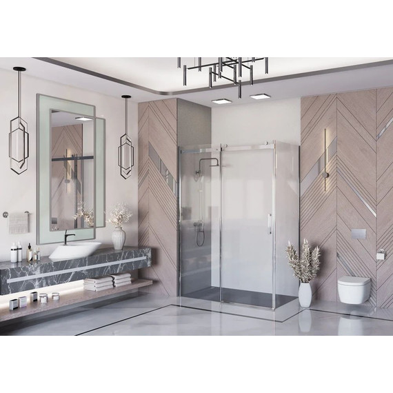 Душевое ограждение Ambassador Benefit 160x100 см 19021105HX-100HX (стекло 8 мм) хром/прозрачное - 3 Душевое ограждение Ambassador Benefit 160x100 см 19021105HX-100HX (стекло 8 мм) хром/прозрачное фото 3