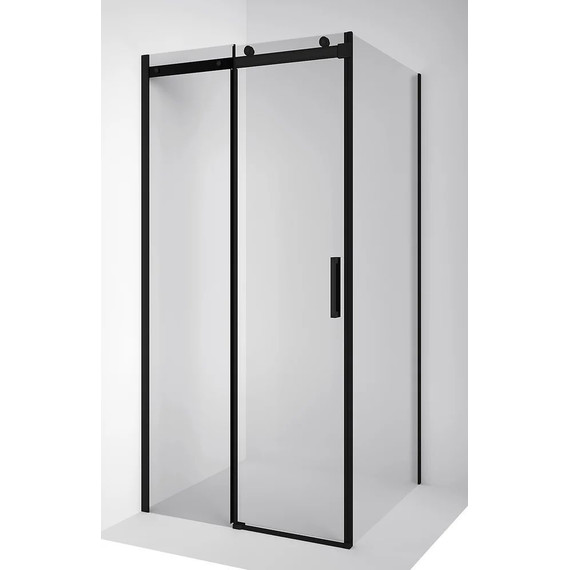 Душевое ограждение Ambassador Benefit 120x110 см 19021201HB-110HB (стекло 8 мм) чёрный/прозрачное фото 