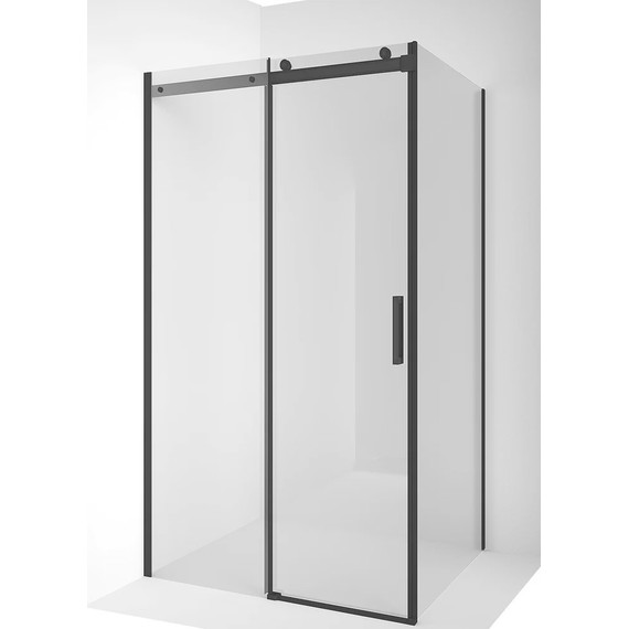 Душевое ограждение Ambassador Benefit 140x90 см 19021203HB-90HB (стекло 8 мм) чёрный/прозрачное фото 