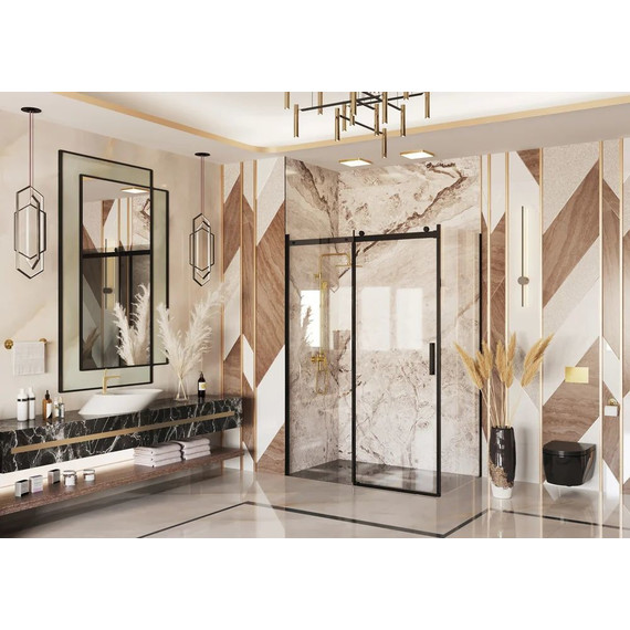 Душевое ограждение Ambassador Benefit 160x100 см 19021205HB-100HB (стекло 8 мм) чёрный/прозрачное - 3 Душевое ограждение Ambassador Benefit 160x100 см 19021205HB-100HB (стекло 8 мм) чёрный/прозрачное фото 3