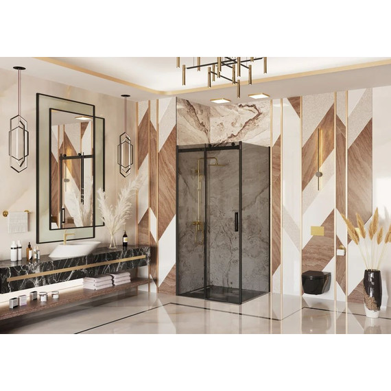 Душевое ограждение Ambassador Benefit 130x90 см 19022202HBB-90HBB (стекло 8 мм) чёрный/тонированное фото 3