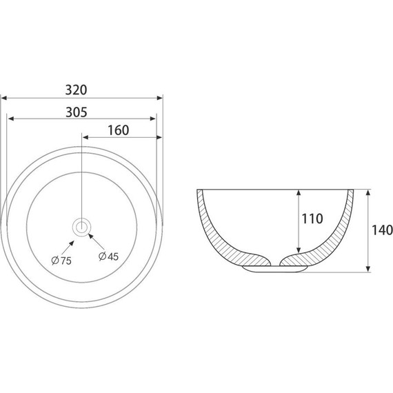 Раковина-чаша Abber Bequem 32 см AC2106MB, черный матовый фото 3
