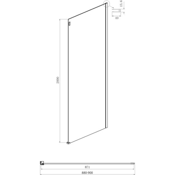 Душевое ограждение Ambassador Benefit 140x90 см 19021203HB-90HB (стекло 8 мм) чёрный/прозрачное фото 5