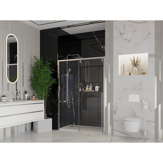 Душевая дверь Ambassador Intense 130 см 110021102IX (стекло 8 мм) хром/прозрачное фото 2