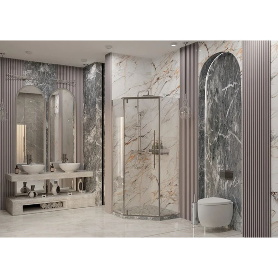 Душевое ограждение Ambassador Ritz 90 см 112011102 (стекло 8 мм) хром/прозрачное фото 3