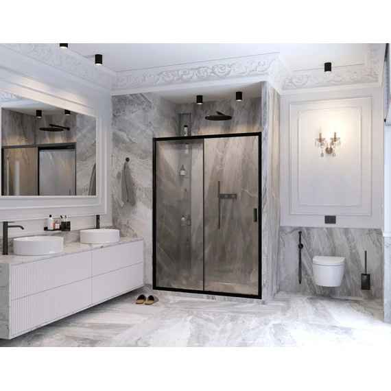 Душевая дверь Ambassador Forsa 150 см 17021221AB, чёрный/прозрачное фото 3