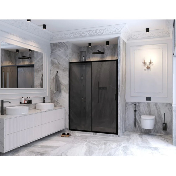 Душевая дверь Ambassador Forsa 130 см 17022219ABB, чёрный/тонированное - 3 Душевая дверь Ambassador Forsa 130 см 17022219ABB, чёрный/тонированное фото 3