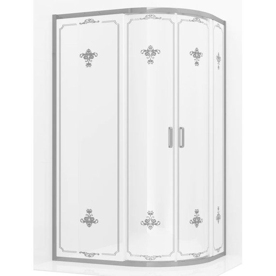 Душевое ограждение Ambassador Royal 120x90 см 18015102, хром/белое фото 