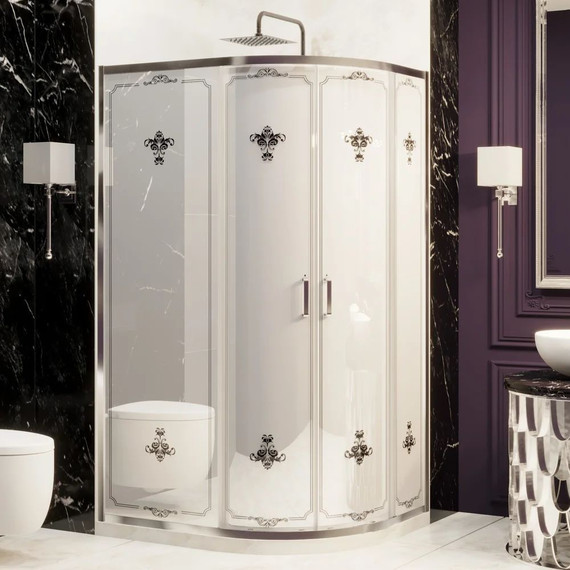 Душевое ограждение Ambassador Royal 120x90 см 18015102, хром/белое фото 2