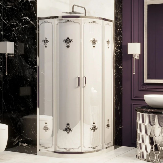 Душевое ограждение Ambassador Royal 90 см 18015106, хром/белое фото 2