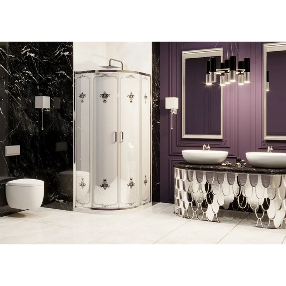 Душевое ограждение Ambassador Royal 100 см 18015105, хром/белое фото 3