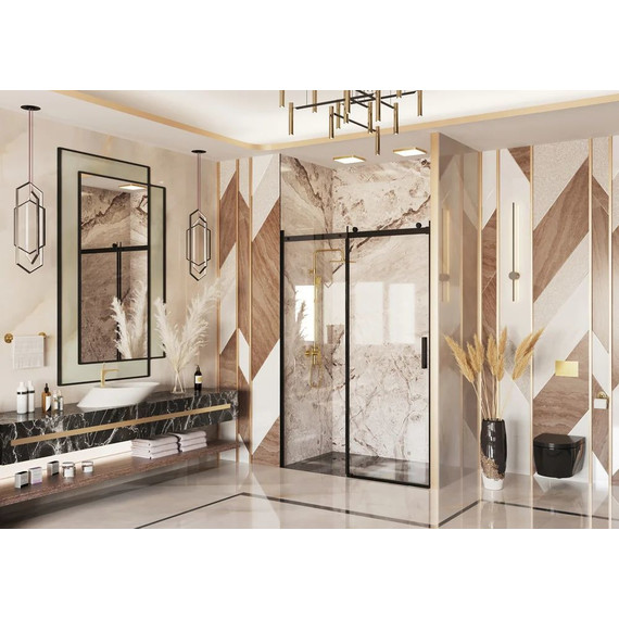 Душевая дверь Ambassador Benefit 140 см 19021203HB (стекло 8 мм) чёрный/прозрачное - 3 Душевая дверь Ambassador Benefit 140 см 19021203HB (стекло 8 мм) чёрный/прозрачное фото 3