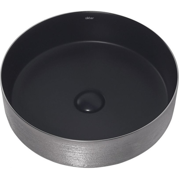 Раковина-чаша Abber Bequem 40 см AC2109BS, черный матовый/серебро фото 3