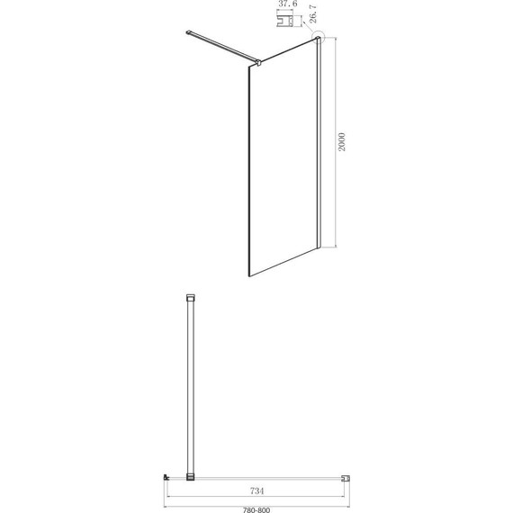 Душевое ограждение Ambassador Elysium 90x80 см 111011110CX-80CX (стекло 8 мм) хром/прозрачное фото 6