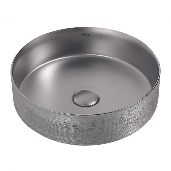 Раковина-чаша Abber Bequem 40 см AC2109BSM, серебро матовое фото 