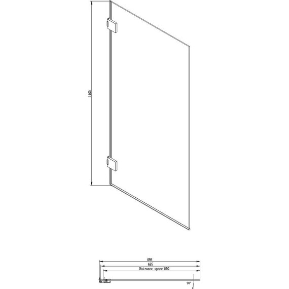 Шторка для ванны Ambassador Bath Screens 700х1400 мм 16041101, хром/прозрачное фото 5