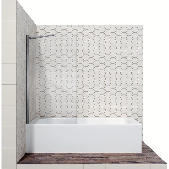 Шторка для ванны Ambassador Bath Screens 800х1400 мм 16041103 с кронштейном, хром/прозрачное фото 