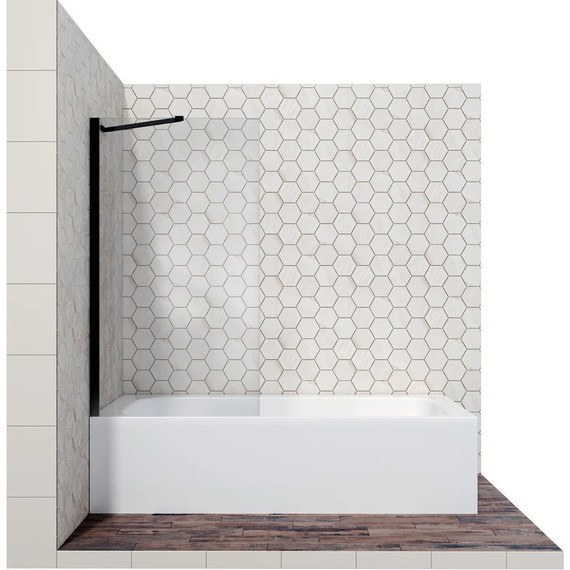 Шторка для ванны Ambassador Bath Screens 800х1400 мм 16041207 с кронштейном, чёрный/прозрачное фото 