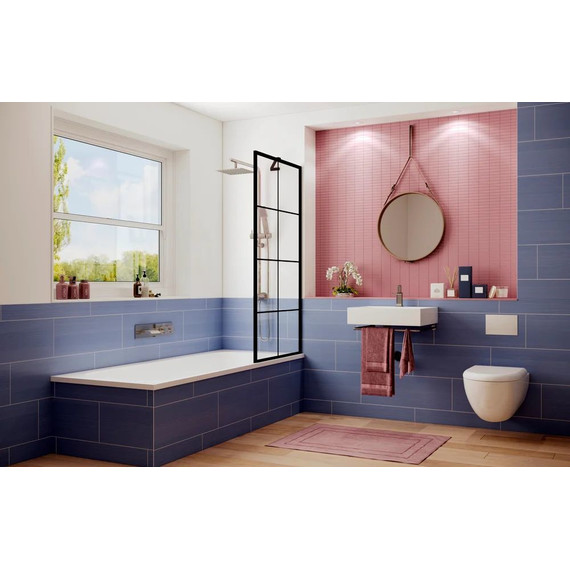 Шторка для ванны Ambassador Bath Screens 800х1400 мм 16041209 с кронштейном, чёрный/прозрачное фото 4