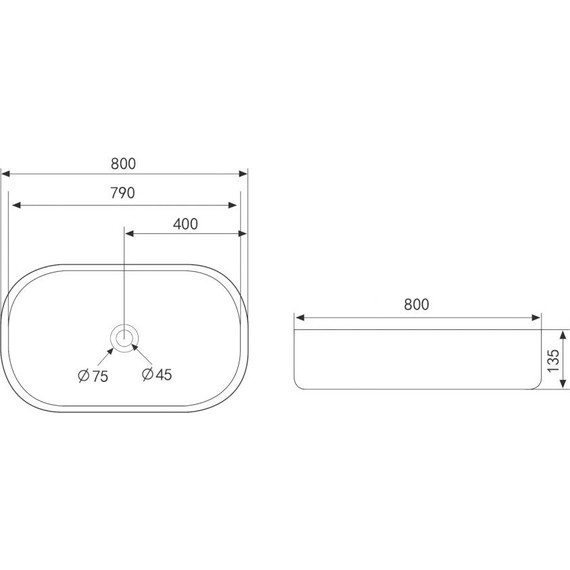 Раковина-чаша Abber Bequem 80 см AC2110MLG, светло-серый матовый фото 5