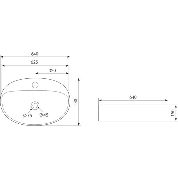 Раковина-чаша Abber Bequem 64 см AC2112MW, белый матовый - 4 Раковина-чаша Abber Bequem 64 см AC2112MW, белый матовый фото 4