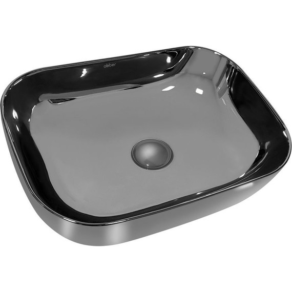 Раковина-чаша Abber Rechteck 46 см AC2200GS, серебро фото 