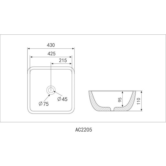 Раковина-чаша Abber Rechteck 43 см AC2205GG, золото фото 4